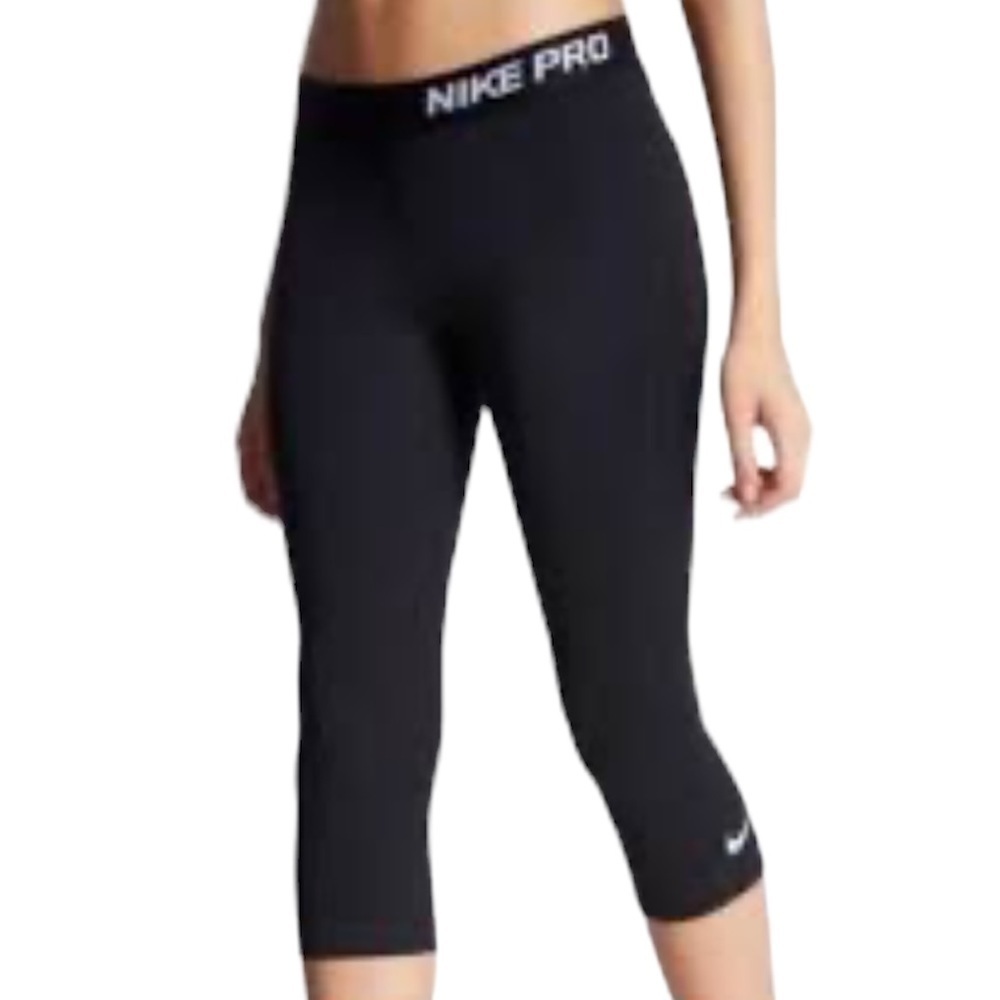 Nike pro cropped black smooth cropped  leggings Sz M